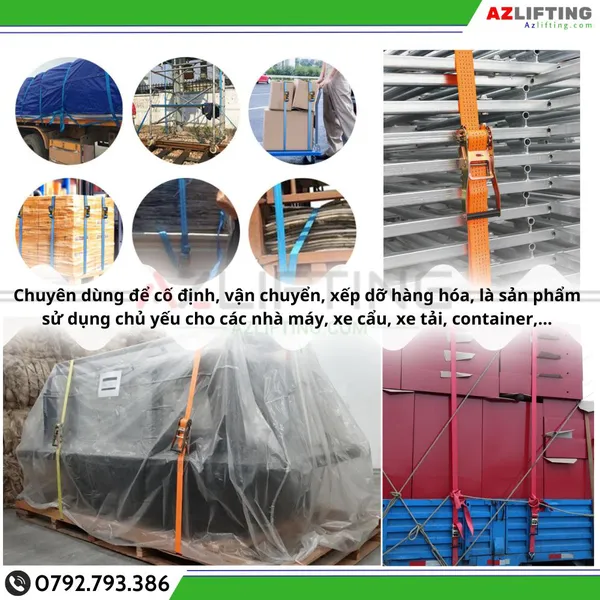 Dây chằng hàng tăng đơ bản 25mm 1 tấn 