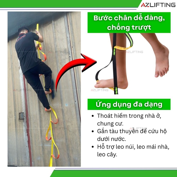 Thang Dây Thoát Hiểm 1 Line – Thang Leo Trèo Dã Ngoại Du Lịch Gấp Gọn