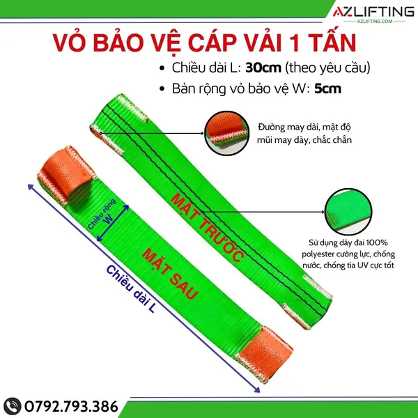 Ốp Bảo Vệ - Vỏ bọc Cáp Vải Cẩu Hàng