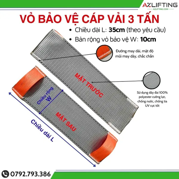 Ốp Bảo Vệ - Vỏ bọc Cáp Vải Cẩu Hàng