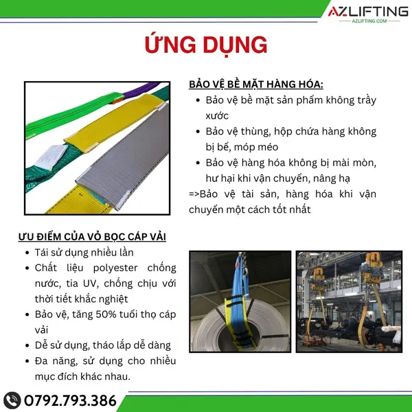 Ốp Bảo Vệ - Vỏ bọc Cáp Vải Cẩu Hàng