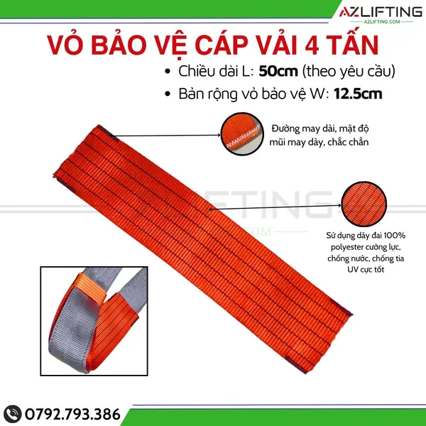 Ốp Bảo Vệ - Vỏ bọc Cáp Vải Cẩu Hàng