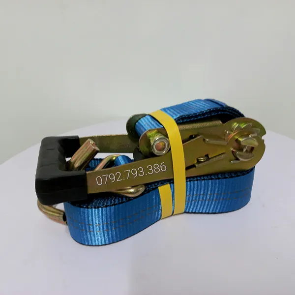 Hàng cao cấp - Dây cảo hàng tăng đơ 5 tấn dài từ 5 - 12 mét móc J bản 50mm, màu sắc đa dạng, chất liệu polyester cường lực