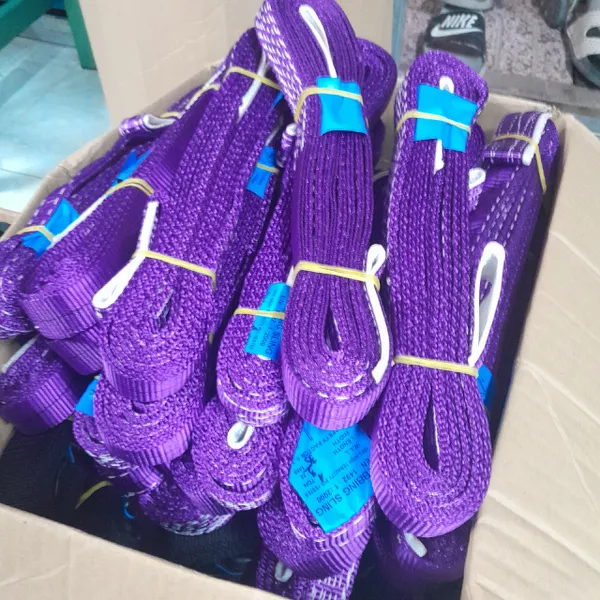 Cáp vải cẩu hàng bản dẹt 1 tấn 2 đầu mắt 6:1 – Webbing Sling