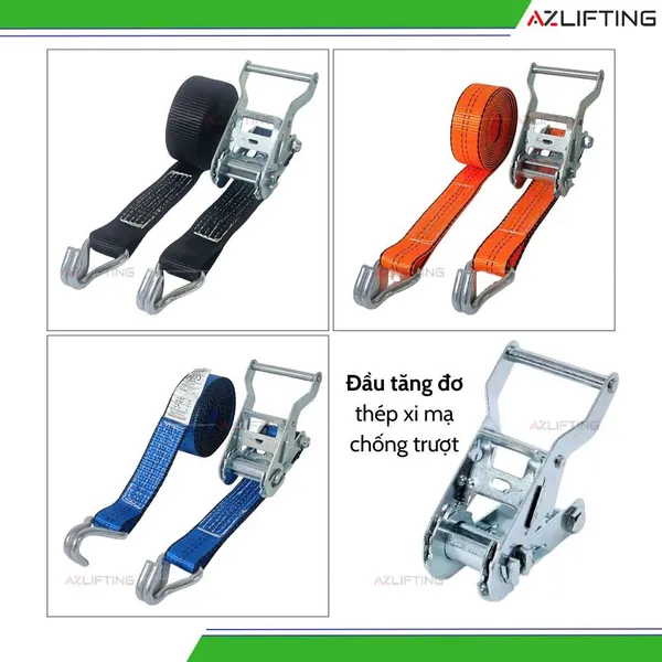 Dây chằng hàng tăng đơ 2 tấn bản 35mm móc J