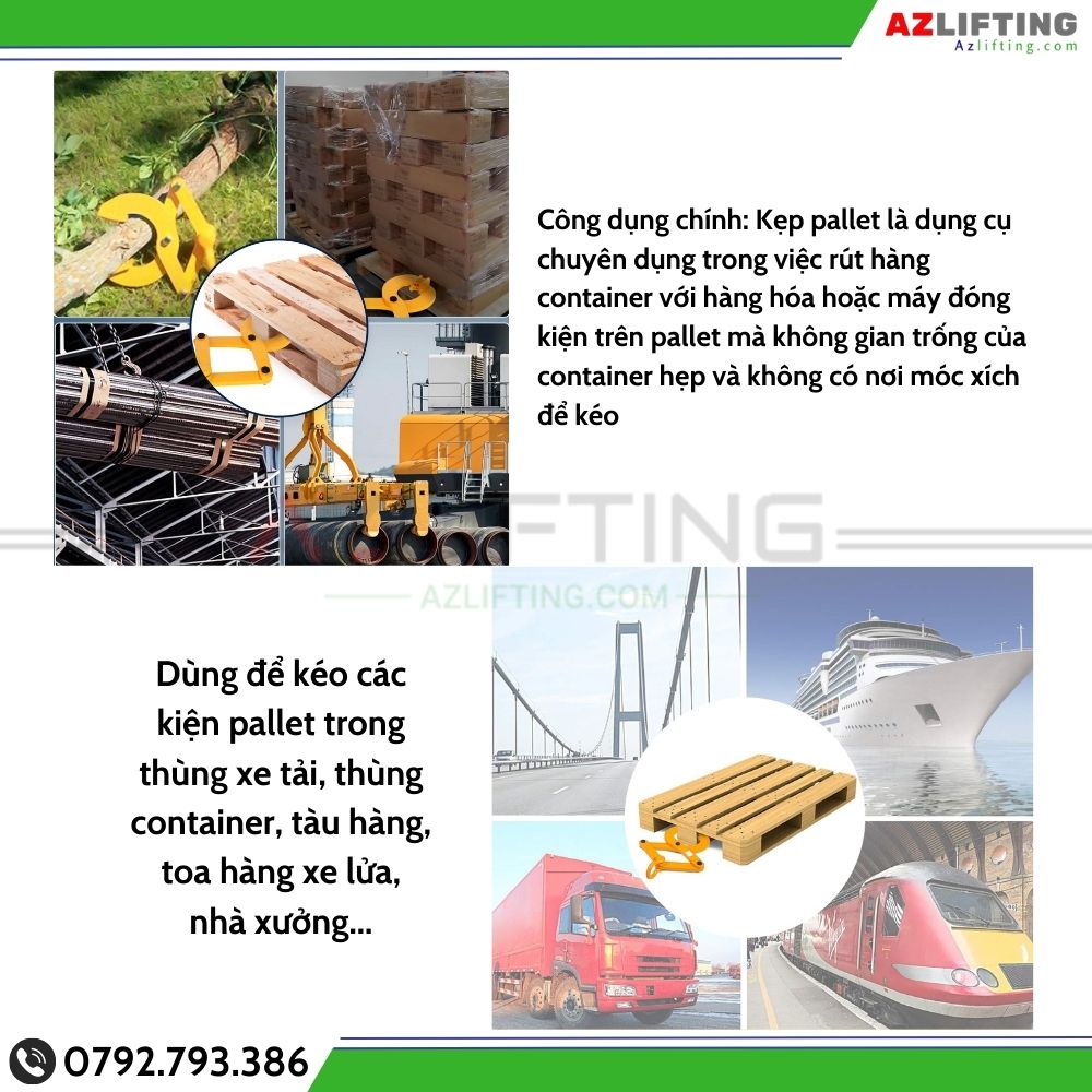 Kẹp pallet (Kẹp càng cua) 1 tấn, 2 tấn, 3 tấn Kẹp pallet (Kẹp càng cua) 1 tấn, 2 tấn, 3 tấn