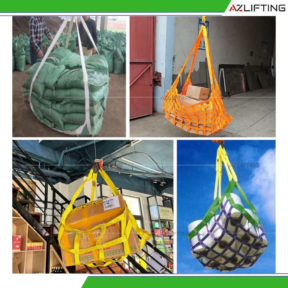 ứng dụng Lưới bẹ cẩu hàng - Lưới cẩu nâng 500kg ứng dụng Lưới bẹ cẩu hàng - Lưới cẩu nâng 500kg