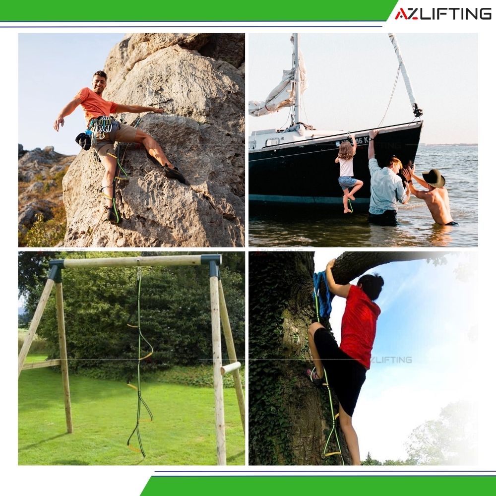 Thang dây 1 line dùng Thoát hiểm nhà ở, chung cư, Leo trèo dã ngoại, trekking, leo cây Thang dây 1 line dùng Thoát hiểm nhà ở, chung cư, Leo trèo dã ngoại, trekking, leo cây