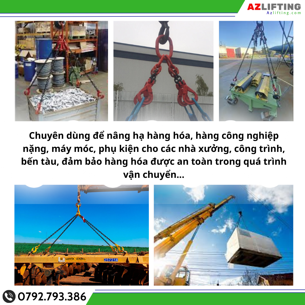 Chọn đúng xích giúp đảm bảo an toàn cho người và hàng hóa trong quá trình nâng hạ. Chọn đúng xích giúp đảm bảo an toàn cho người và hàng hóa trong quá trình nâng hạ.