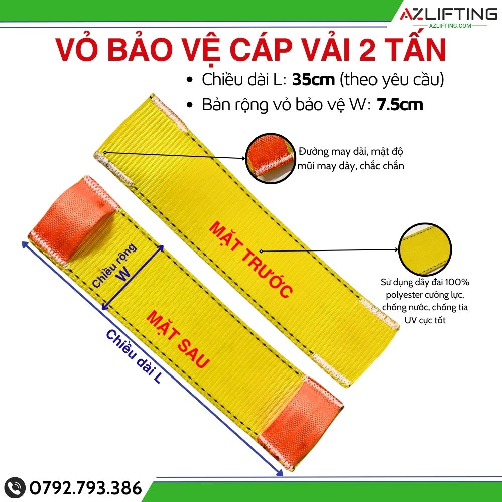 cấu tạo ốp bảo vệ cáp vải cẩu hàng