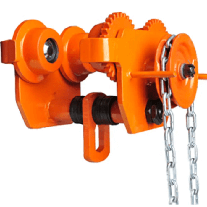 Con chạy treo pa lăng xích kéo tay Con chạy treo pa lăng xích kéo tay