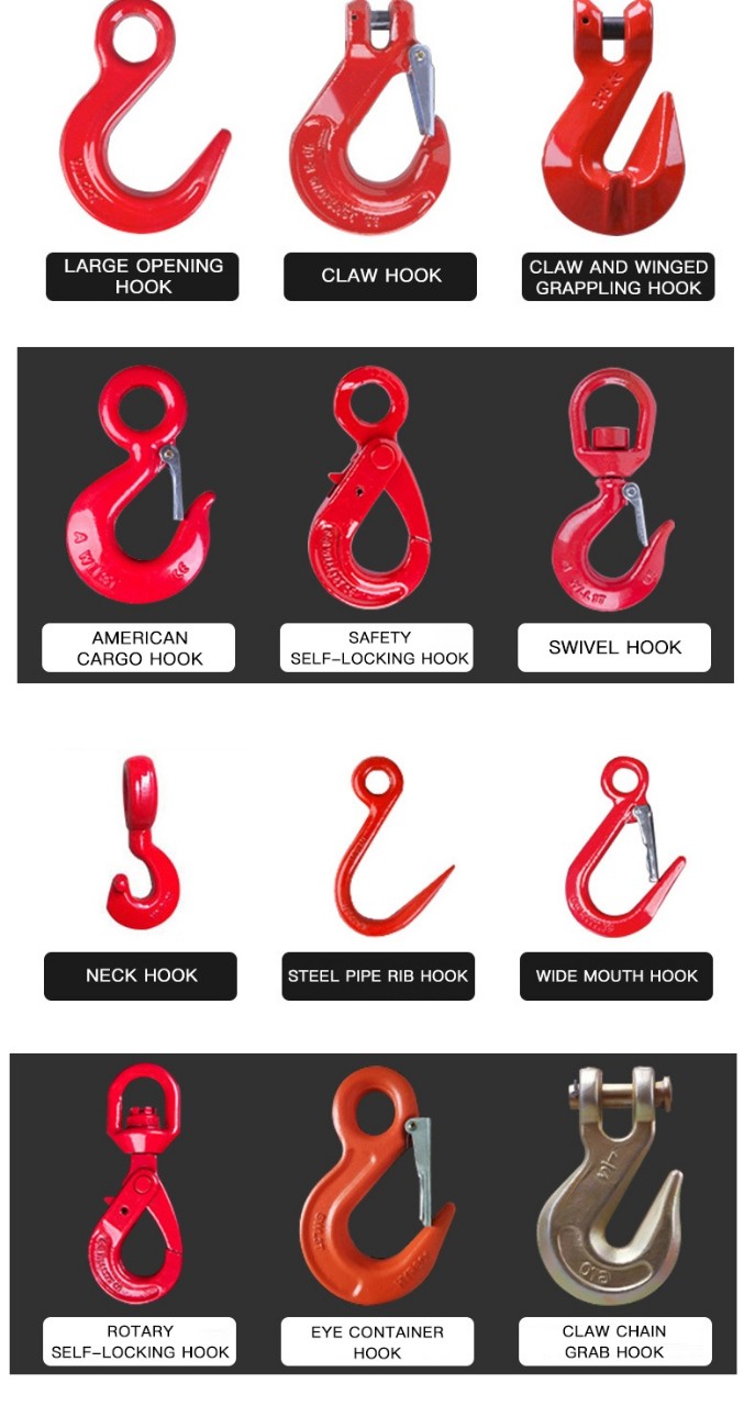 Móc cẩu an toàn lắp vào sling xích cẩu hàng Móc cẩu an toàn lắp vào sling xích cẩu hàng