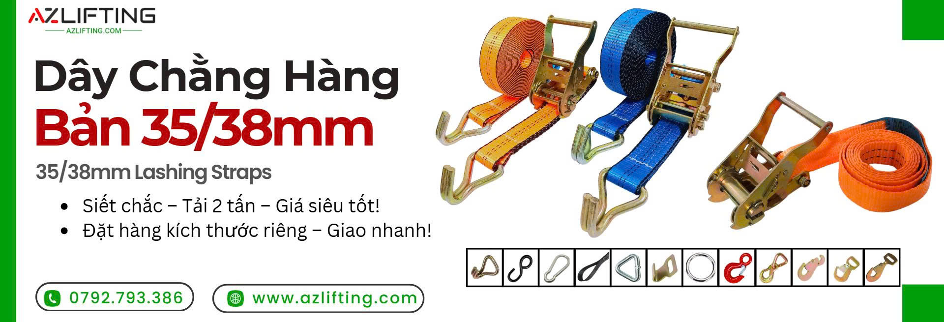 Dây chằng hàng bản 35/38mm - 35/38mm Lashing Straps Dây chằng hàng bản 35/38mm - 35/38mm Lashing Straps
