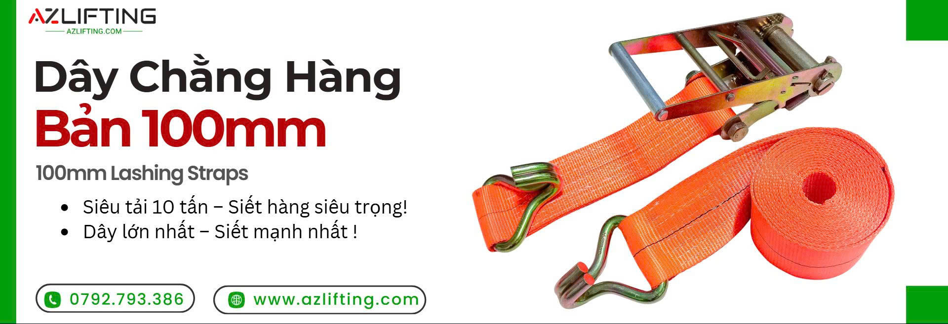 Dây chằng hàng bản 100mm - 100mm Lashing Straps Dây chằng hàng bản 100mm - 100mm Lashing Straps
