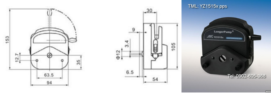 Bảng vẽ cấu trúc đầu bơm nhu động YZ1515x - PPS Bảng vẽ cấu trúc đầu bơm nhu động YZ1515x - PPS