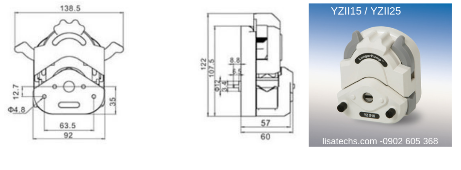 Bảng vẽ đầu bơm YZII15 - YZII25 Bảng vẽ đầu bơm YZII15 - YZII25