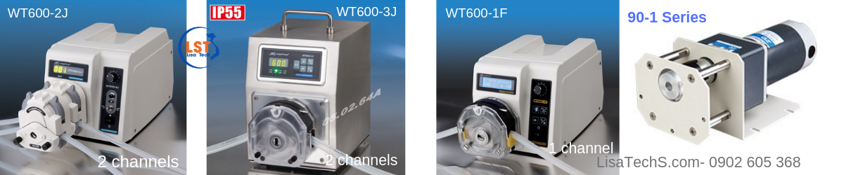 Bơm nhu động WT600-2J; WT600-3J; WT600-1F dùng cho đầu bơm KZ25 Bơm nhu động WT600-2J; WT600-3J; WT600-1F dùng cho đầu bơm KZ25