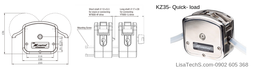 KZ35 Đầu bơm nhu động quick load - Bảng vẽ cấu trúc đầu bơm KZ35 KZ35 Đầu bơm nhu động quick load - Bảng vẽ cấu trúc đầu bơm KZ35