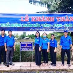 Phú Tân: Khánh thành công trình thanh niên tuyến đường “Sáng - xanh - sạch - đẹp” tại xã Tân Trung năm 2024