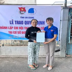 An Giang: Lễ trao quyết định thành lập và ra mắt Chi hội thanh niên công nhân Cơ sở đường phèn Như Ý tại xã Long Hòa, huyện Phú Tân