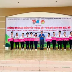 Hướng ứng cao điểm tết trồng cây và phát động phong trào Thiếu Nhi An Giang làm nghìn việc tốt