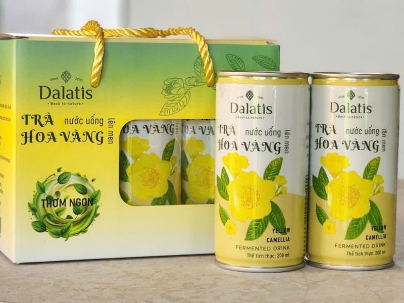Nước uống lên men Trà hoa vàng - Hộp 6 lon