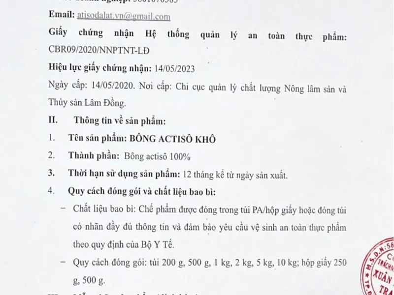 Bông actiso khô