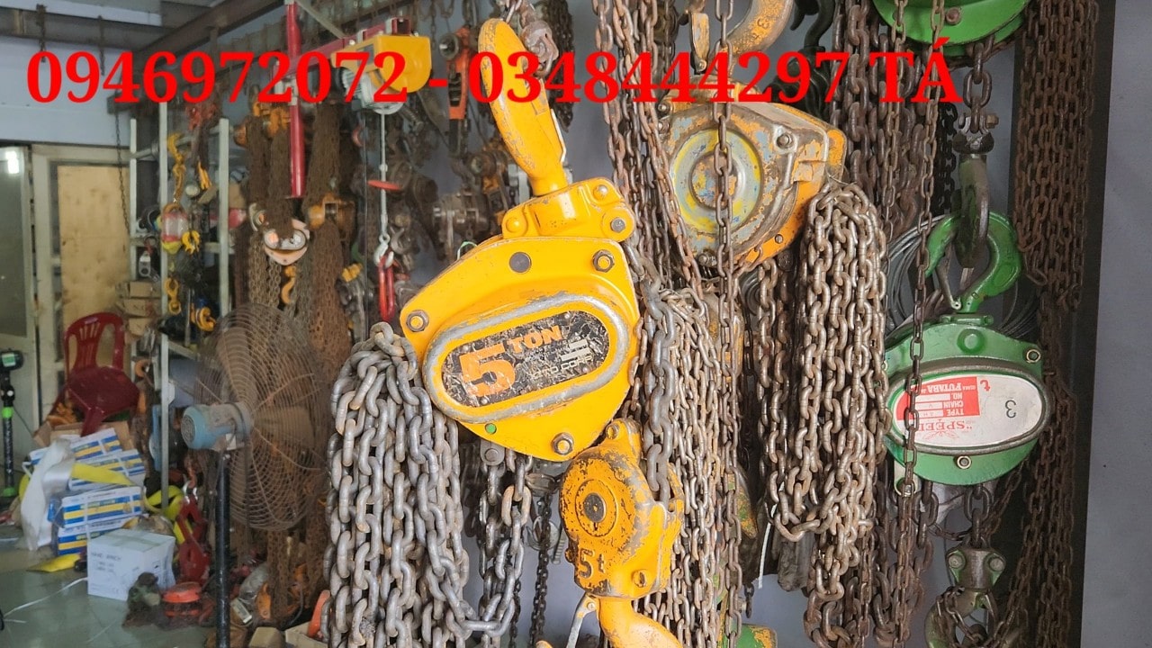 Pa lăng xich kéo tay 5 tấn nhật bãi giá rẻ Pa lăng xich kéo tay 5 tấn nhật bãi giá rẻ