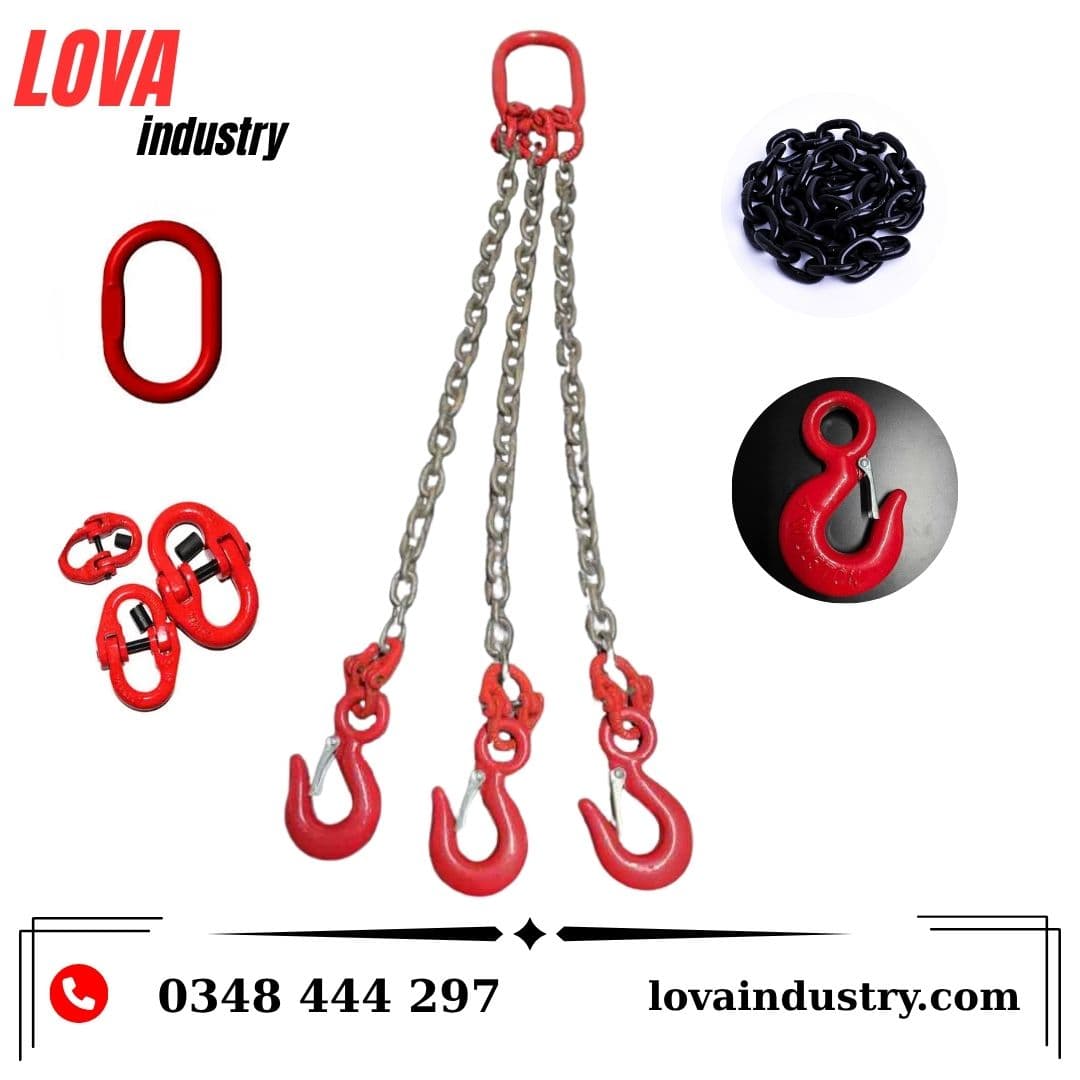 SLING XÍCH CẨU HÀNG 3 CHÂN (MÓC MẮT TRÒN) GIÁ TỐT GIAO HÀNG TOÀN QUỐC