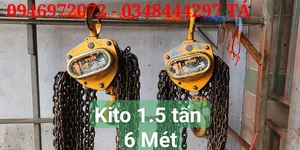 Pa lăng xích kéo tay 1,5 tấn kito nhật bãi