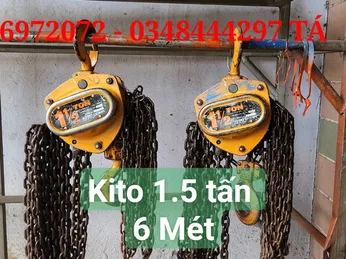 Pa lăng xích kéo tay 1,5 tấn kito nhật bãi