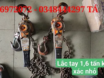 Cặp pa lăng xích lắc tay 1,6 tấn KITO Nhật bãi xác nhỏ cán ngắn