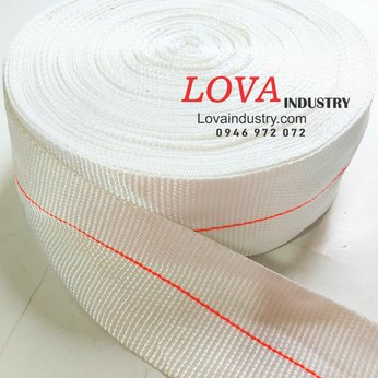 Dây đai vải dệt polyester cường lực bản 10cm màu trắng