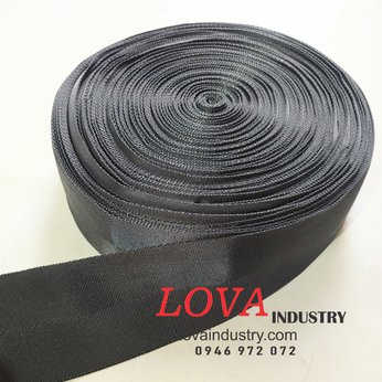 Dây đai vải dệt polyester cường lực bản 7cm màu đen