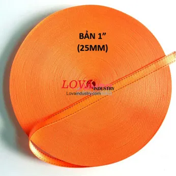 Dây Đai Vải Dệt Polyester Bản 25mm Màu Cam