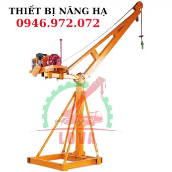 Khung cẩu xoay tời điện xây dựng 360 độ  500kg 4 thanh giằng