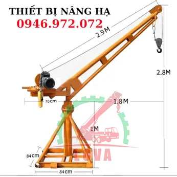 Khung cẩu xoay tời điện xây dựng 360 độ  800kg