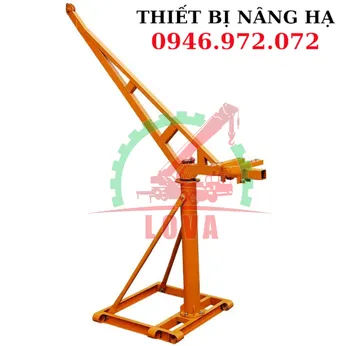 Khung cẩu xoay tời điện xây dựng 360 độ  500kg 2 thanh giằng