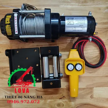 Tời Điện 12v Ắc Quy 4000LBS  (1800 kg) Kéo xe