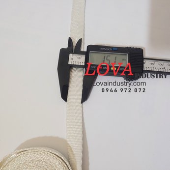 Cuộn dây đai dệt vải polyester bản 15mm màu trắng