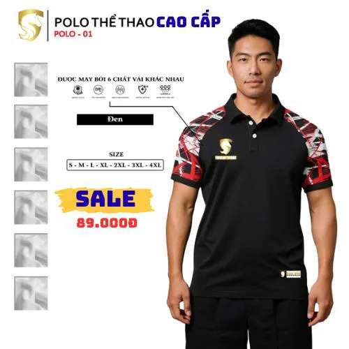 ÁO POLO THỂ THAO POLO01 ĐEN