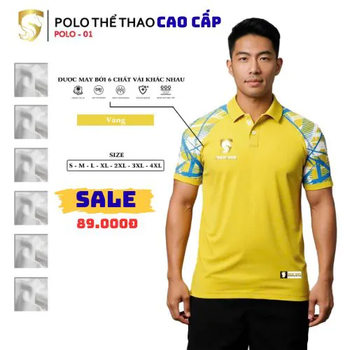 ÁO POLO THỂ THAO POLO01 VÀNG
