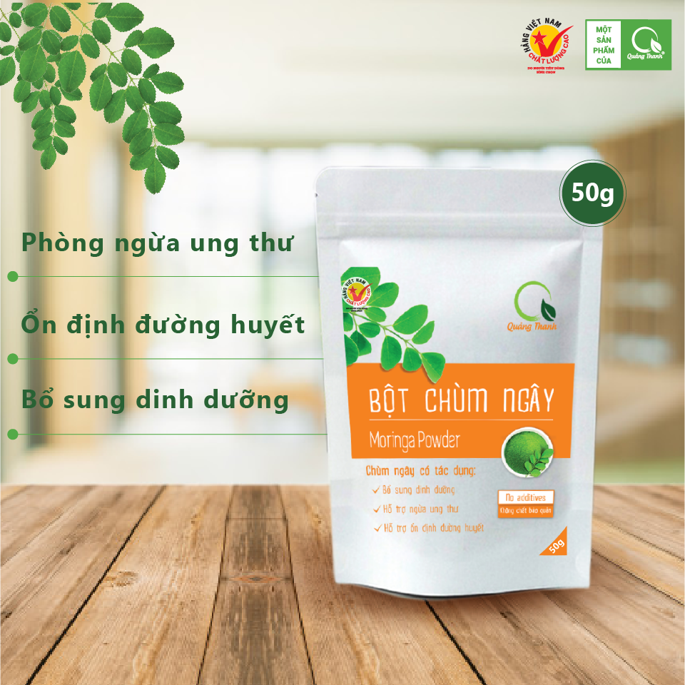 Bột Chùm Ngây Quảng Thanh Gói 50g - 100% SẠCH, nguyên chất