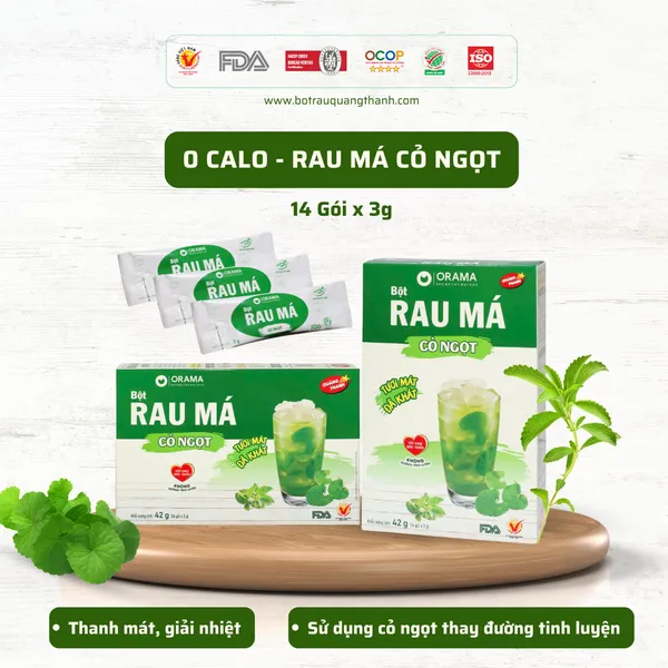 Bột Rau Má Cỏ Ngọt - ORAMA - Đường 0 Calo