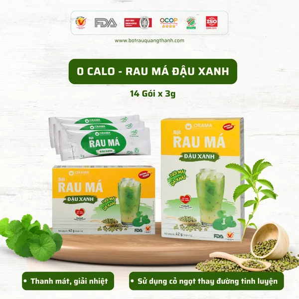 Bột Rau Má Đậu Xanh - ORAMA - Đường 0 Calo