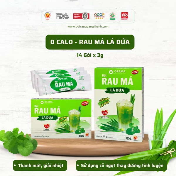 Bột Rau Má Lá Dứa - ORAMA - Đường 0 Calo