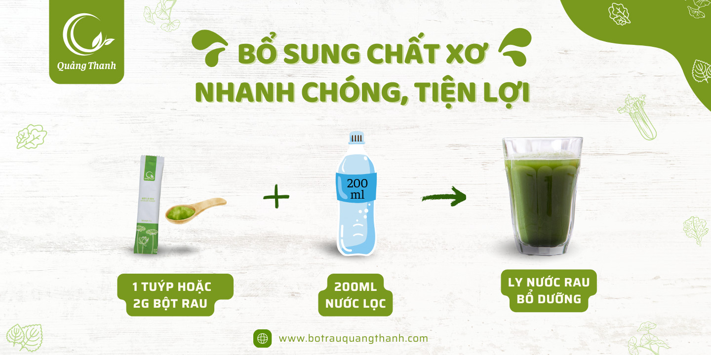 Pha chế bột rau Quảng Thanh an toàn, nhanh chóng, tiện lợi Pha chế bột rau Quảng Thanh an toàn, nhanh chóng, tiện lợi
