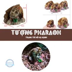Tượng trang trí hồ cá chân dung Pharaoh chân thực sinh động