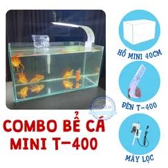 Bể cá mini 40cm COMBO T-400 đầy đủ đèn, lọc, phụ kiện