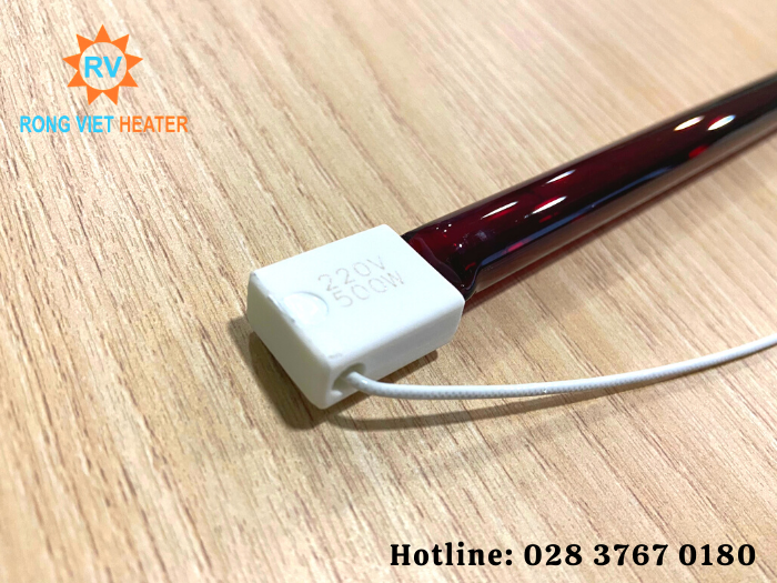 Bóng Sấy Halogen Màu Đỏ Ø12x305 220V 500W Bóng Sấy Halogen Màu Đỏ Ø12x305 220V 500W